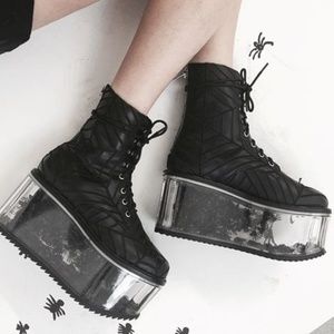 Dolls Kill Harlott's Web Spider Platform Boots